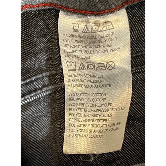 Peace Love World Women's Grey Straight Leg Jeans Size US-4 Cotton Blend Goth - Picture 9 of 10